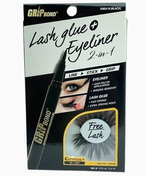 EBIN NEW YORK 2 IN 1 LASH GLUE AND EYELINER GBEA1B BLACK 