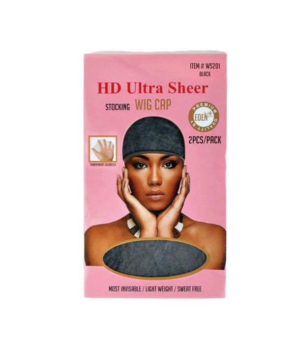 EDEN HD ULTRA SHEER STOCKING WIG CAP WS201 BLACK 
