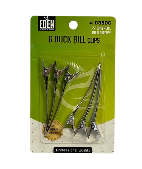 EDEN PROFESSIONAL QUALITY 6 DUCK BILL LONG METAL CLIPS 035