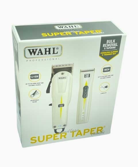 WAHL SUPER TAPER CORDLESS CLIPPER AND TRIMMER COMBI SET