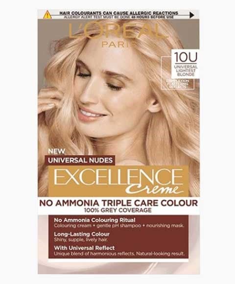 EXCELLENCE CREME NO AMMONIA TRIPLE CARE HAIR COLOUR 10U UN