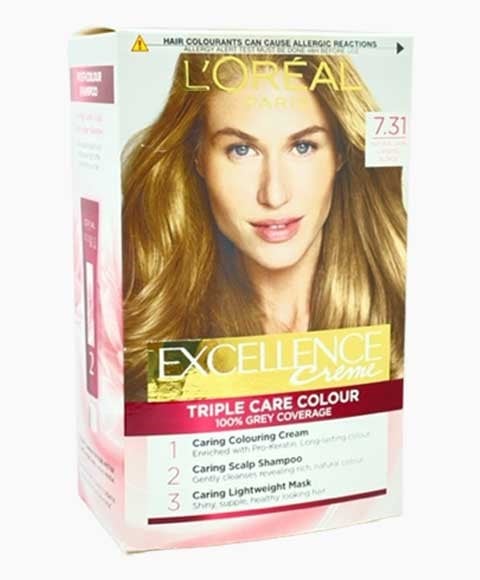 EXCELLENCE CREME TRIPLE CARE COLOUR 7.31 NATURAL DARK CARA
