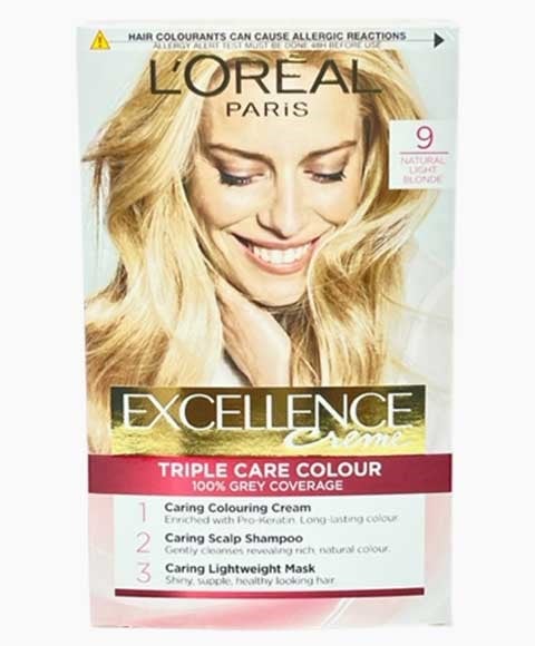 EXCELLENCE CREME TRIPLE CARE COLOUR 9 NATURAL LIGHT BLONDE