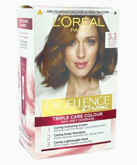 EXCELLENCE CREME TRIPLE CARE COLOUR 5.3 NATURAL GOLDEN BRO