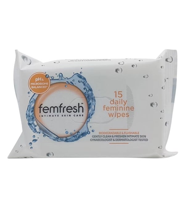FEMFRESH INTIMATE HYGIENE FLUSHABLE FEMININE WIPES 