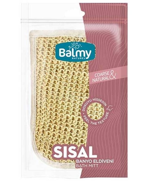 SISAL COARSE AND NATURAL BATH MITT 