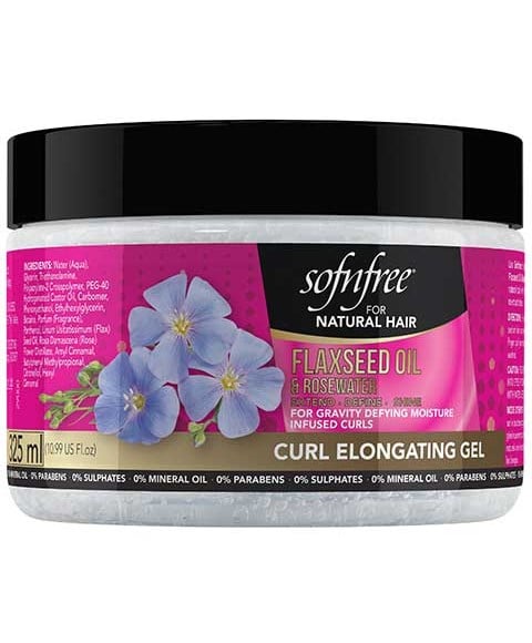 SOF N FREE FLAXSEED OIL AND ROSE WATER CURL ELONGATING GEL