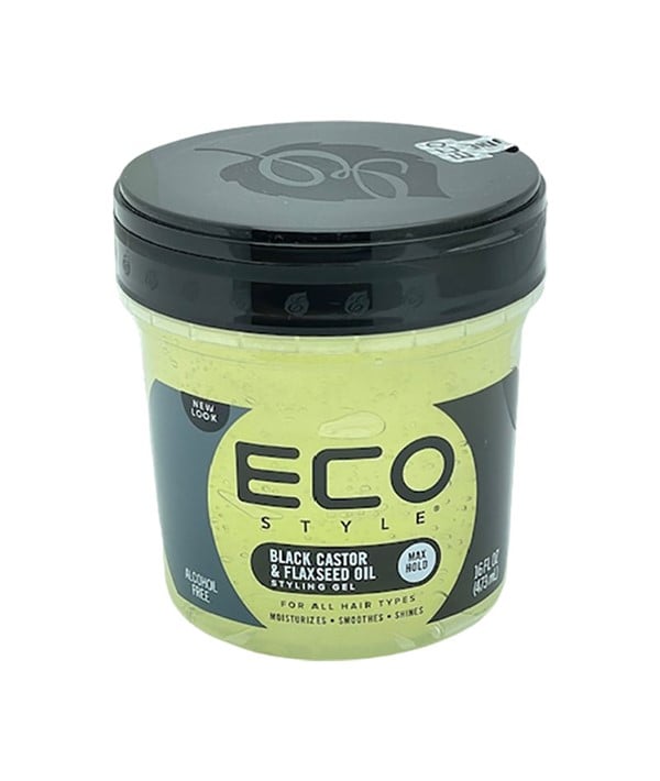 ECO STYLE BLACK CASTOR OIL AND FLAX SEED OIL STYLING GEL 