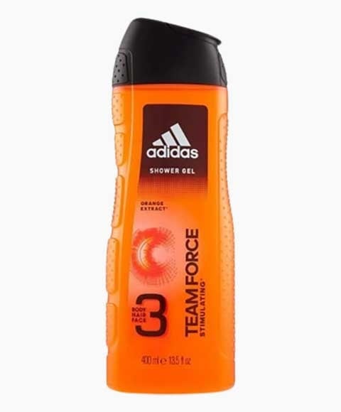 ADIDAS TEAM FORCE 3IN1 SHOWER GEL WITH ORANGE EXTRACT 