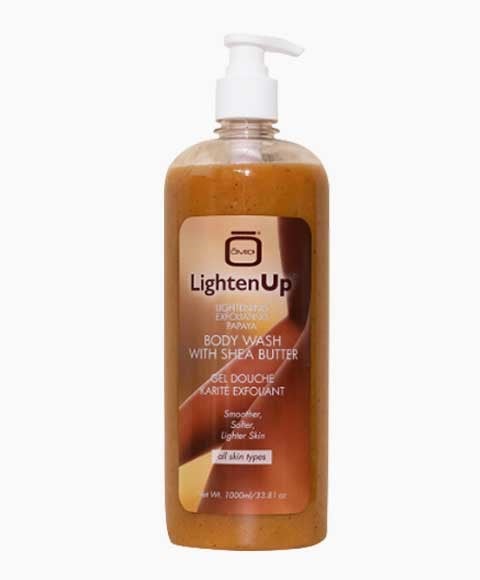 LIGHTENUP EXFOLIATING PAPAYA BODY WASH WITH SHEA BUTTER 