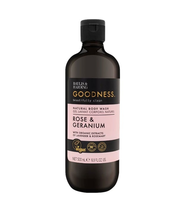 GOODNESS ROSE AND GERANIUM NATURAL BODY WASH 