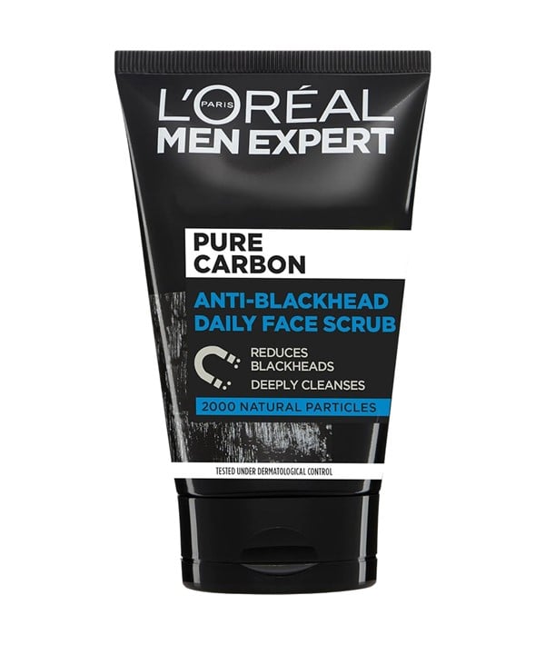 MEN EXPERT PURE CHARCOAL ANTI BLACKHEAD DAILY FACE SCRUB 