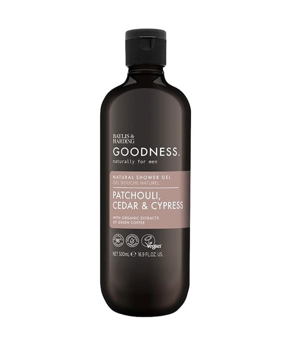 GOODNESS MEN PATCHOULI CEDAR AND CYPRESS NATURAL SHOWER GE