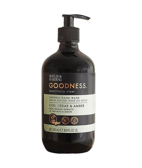 GOODNESS OUD CEDAR AND AMBER NATURAL HAND WASH 