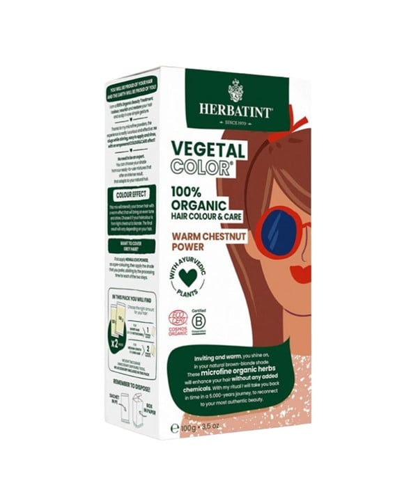 HERBATINT VEGETAL ORGANIC HAIR COLOR WARM CHESTNUT POWER 