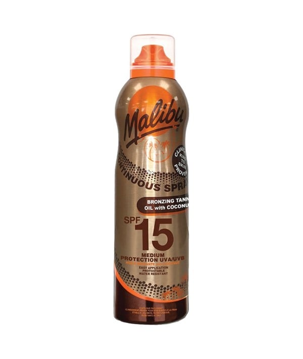 CONTINOUS SPRAY BRONZING TANNING OIL WITH COCONUT SPF15