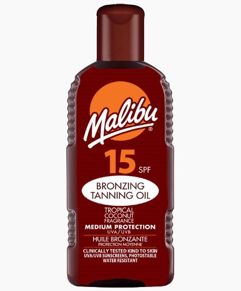 MALIBU BRONZING TANNING OIL WITH TROPICAL COCONUT SPF15 