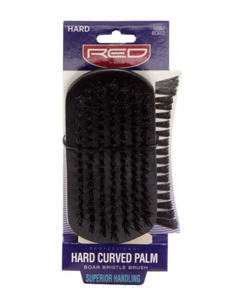 KISS HARD CURVED PALM BOAR BRISTLE BRUSH BOR12 