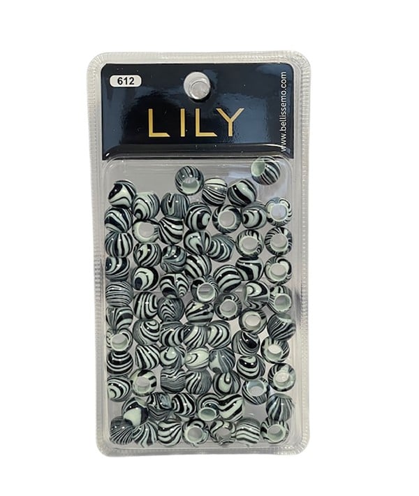 LILY COLLECTION BEADS BLACK AND WHITE 612 