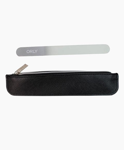 GLASS NAIL FILE IN FAUX LEATHER FILE CARRY BAG 