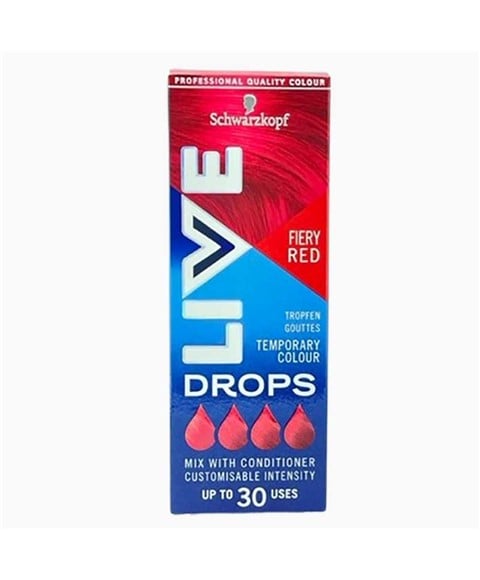 LIVE DROPS TEMPORARY COLOUR FIERY RED 