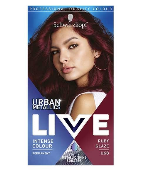LIVE URBAN METALLICS INTENSE PERMANENT COLOUR U68 RUBY GLA