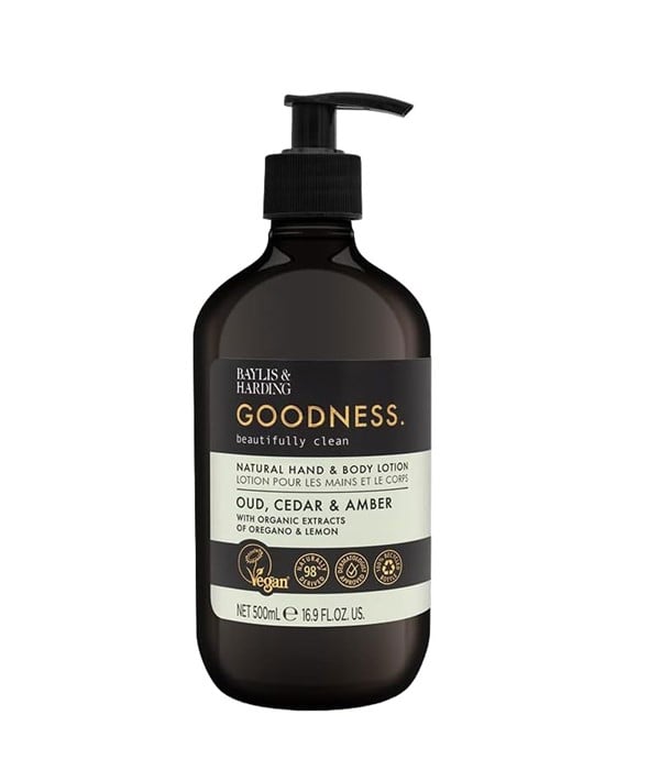 GOODNESS OUD CEDAR AND AMBER NATURAL HAND BODY LOTION 