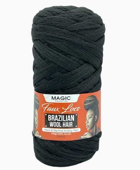MAGIC COLLECTION FAUX LOCS BRAZILIAN WOOL HAIR BLACK 