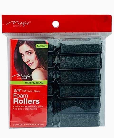 MAGIC COLLECTION FOAM HAIR ROLLERS 123BLAM MEDIUM 