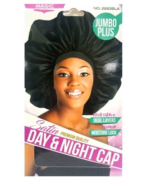 MAGIC COLLECTION SATIN JUMBO PLUS DAY AND NIGHT CAP 2283BL