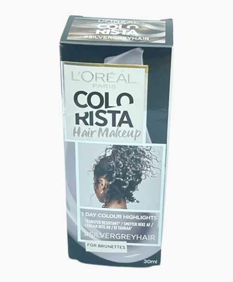 COLORISTA METALLIC GREY HAIR MAKEUP FOR BRUNETTES 