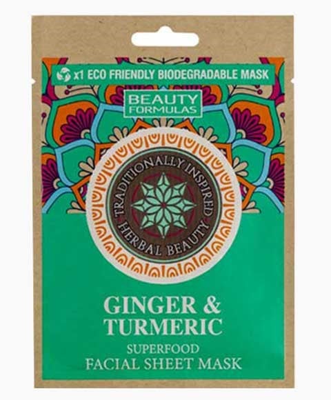 GINGER AND TURMERIC SUPERFOOD FACIAL SHEET MASK 
