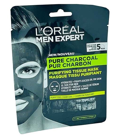 MEN EXPERT PURE CHARCOAL PURIFYING TISSUE MASK 