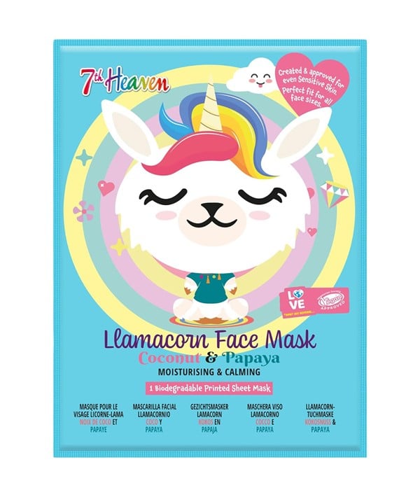 7TH HEAVEN COCONUT AND PAPAYA LLAMACORN FACE MASK 