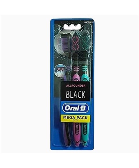 ORAL B ALLROUNDER BLACK MEDIUM TOOTHBRUSH MEGA PACK 