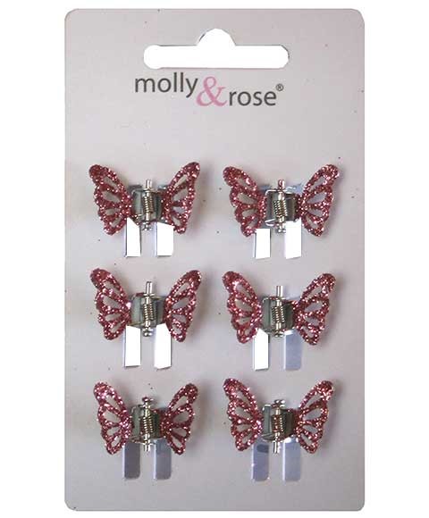 GLITTER BUTTERFLY MINI CLAMPS ASSORTED 4020 