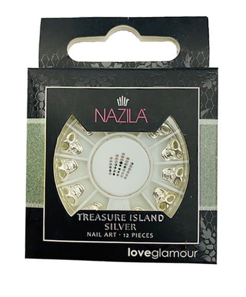 NAIL ART CHARM TREASURE ISLAND SILVER 