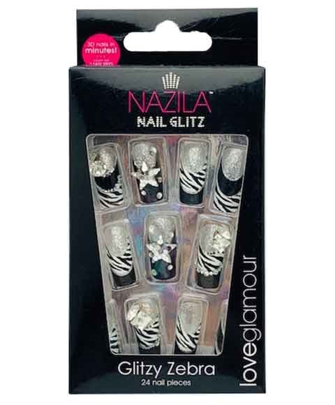 NAIL GLITZ LOVE GLAMOUR GLITZY ZEBRA 