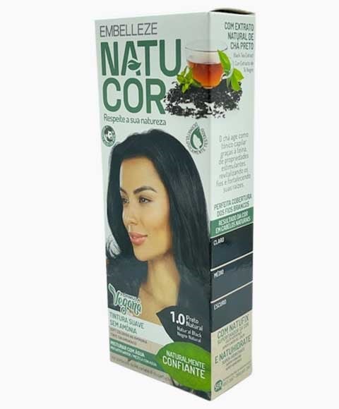 NATUCOR VEGAN AMMONIA FREE PERMANENT COLOR 1.0 NATURAL BLA