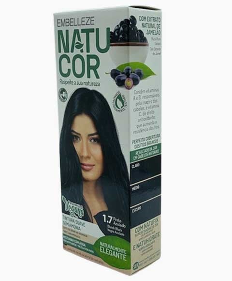 NATUCOR VEGAN AMMONIA FREE PERMANENT COLOR 1.7 BLUISH BLAC