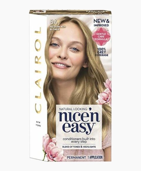 NICE N EASY PERMANENT HAIR COLOR 8A MEDIUM ASH BLONDE 