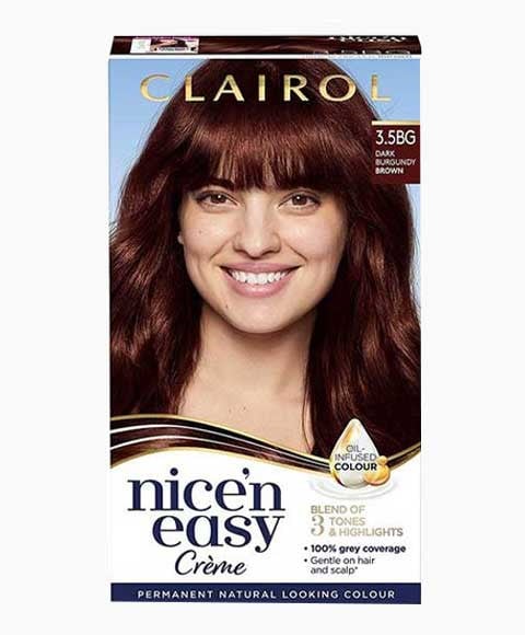 NICE N EASY CREME PERMANENT COLOUR 3.5BG DARK BURGUNDY BRO