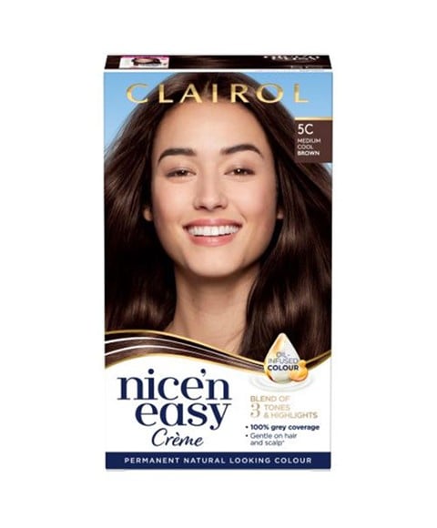 NICE N EASY CREME PERMANENT COLOUR 5C MEDIUM COOL BROWN 