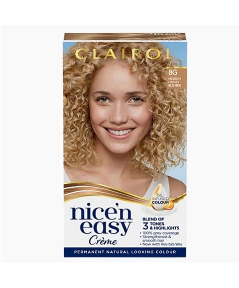 NICE N EASY CREME PERMANENT COLOR 8G MEDIUM HONEY BLONDE 
