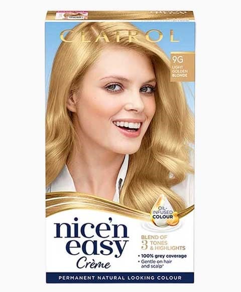 NICE N EASY CREME PERMANENT COLOR 9G LIGHT GOLDEN BLONDE 