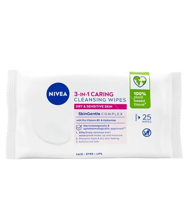 NIVEA 3 IN1 CARING CLEANSING WIPES 