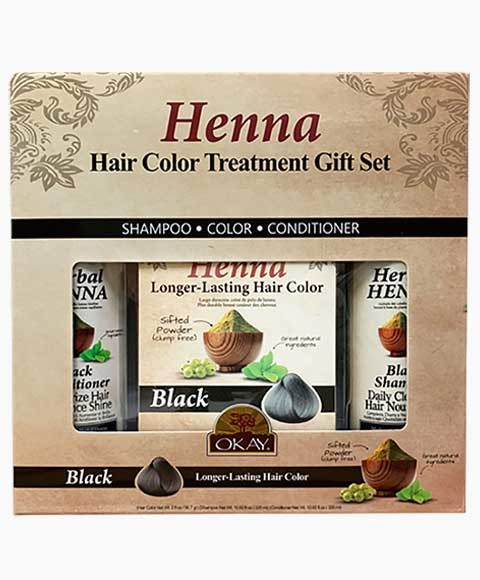 OKAY HENNA BLACK HAIR COLOR TREATMENT GIFT SET 