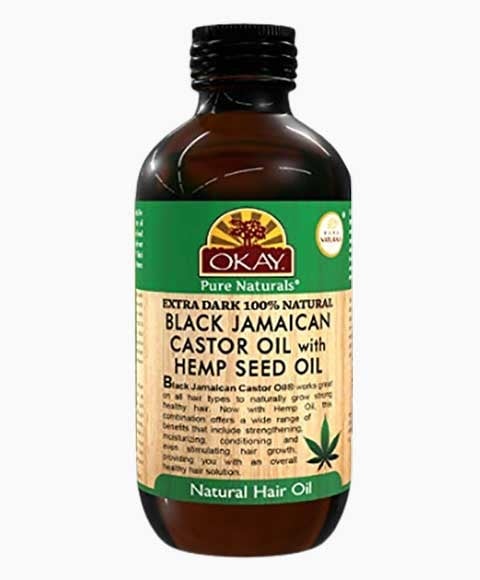 OKAY EXTRA DARK BLACK JAMAICAN CASTOR OIL WITH HEMP SEED O