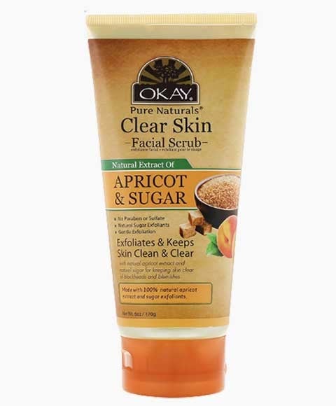 OKAY PURE NATURALS CLEAR SKIN APRICOT AND SUGAR FACIAL SCR
