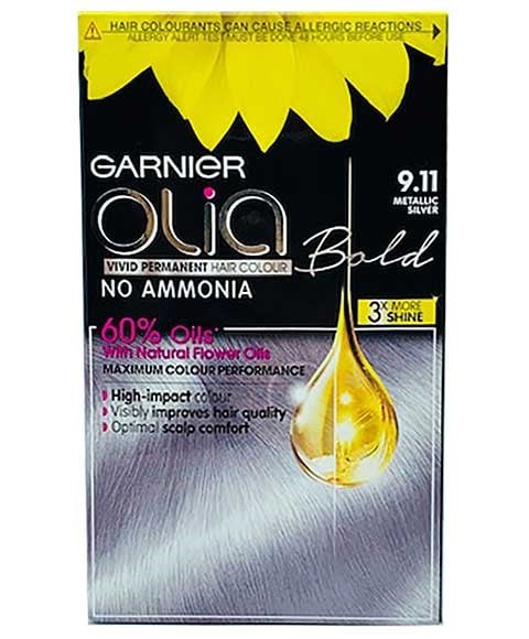 OLIA BOLD VIVID PERMANENT HAIR COLOR 9.11 METALLIC SILVER
